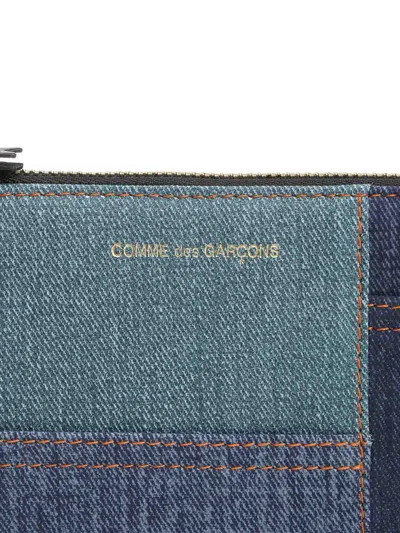 Comme Des Garçons Patchwork Pouch In Blue