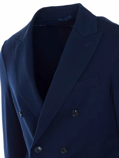 Circolo 1901 Double Breasted Jacket Structured Shoulders In Blue