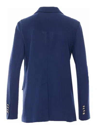 Circolo 1901 Blue Double Breasted Button Jacket In Blue