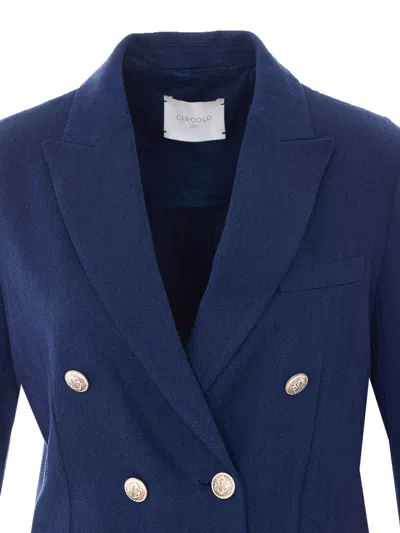Circolo 1901 Blue Double Breasted Button Jacket In Blue