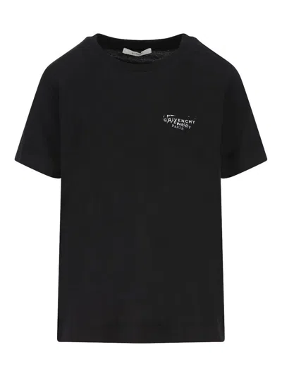 Givenchy Regular Fit Cotton T-shirt With Back Print In Black
