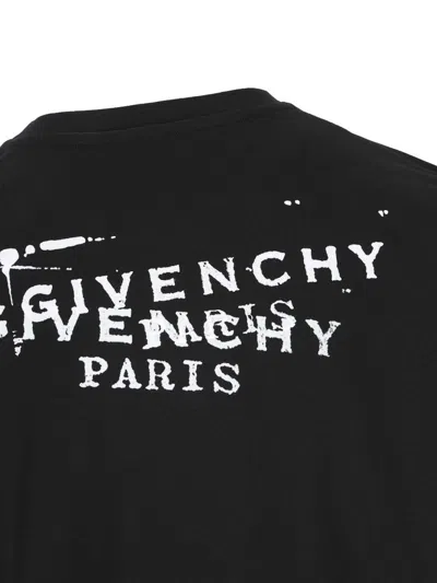 Givenchy Regular Fit Cotton T-shirt With Back Print In Black