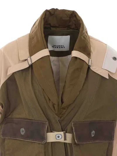 Isabel Marant Julissa Leather-trimmed Organic Cotton Jacket In Multi