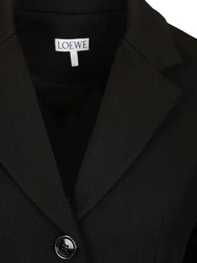 Loewe Wool Twill Jacket Jackets Black In Black