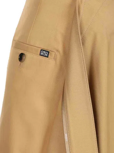Loewe Womens Beige Draped-side Asymmetric-hem Cotton-blend Mini Skirt In Multi