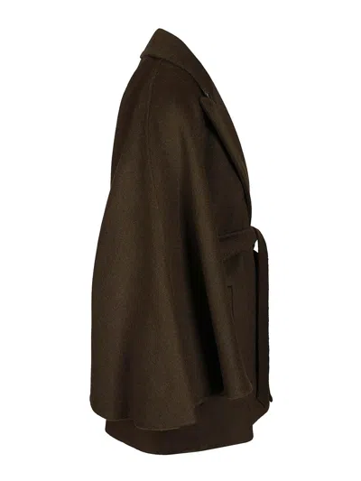 Max Mara Short Robe Coat In Brown