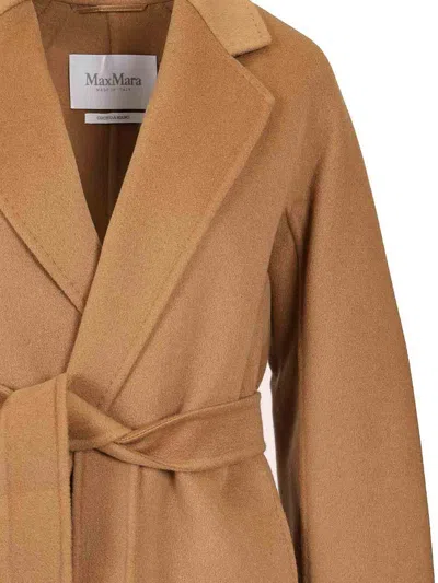 Max Mara Wool Cashmere Silk Wrap Coat In Neutral