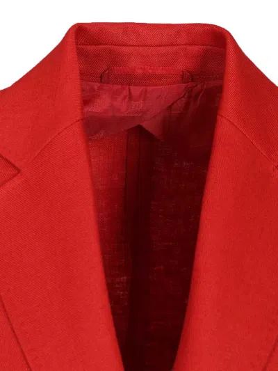 Max Mara Tailored Jacket Single Breasted Notch Lapel In Red