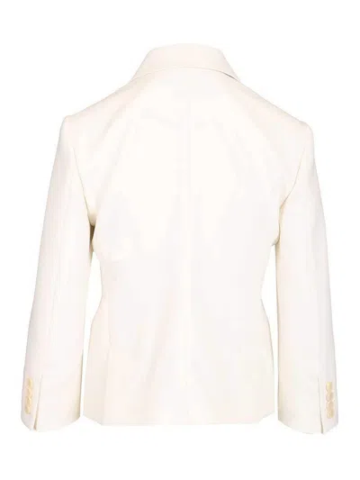 Max Mara Double-breasted Virgin-wool Blazer In White