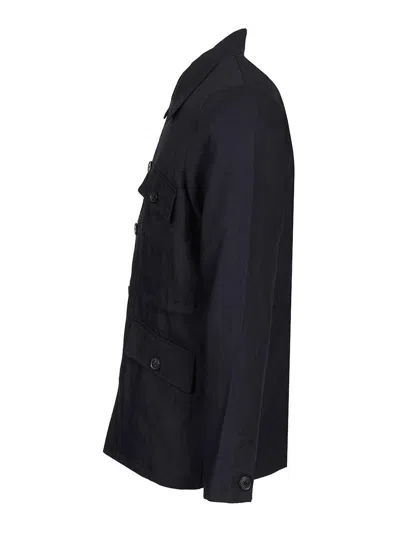 Paul Smith Linen Field Jacket In Multi