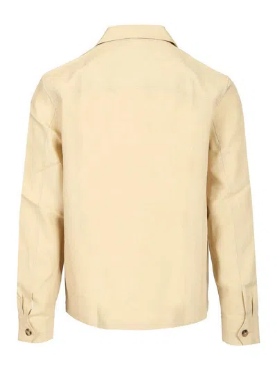 Paul Smith Ecru Linen Patch-pocket Drawstring Jacket White In Nude