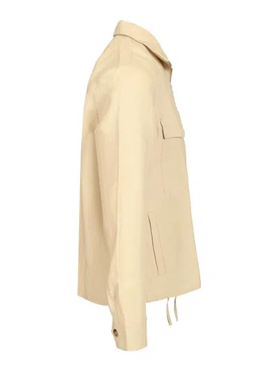 Paul Smith Ecru Linen Patch-pocket Drawstring Jacket White In Nude