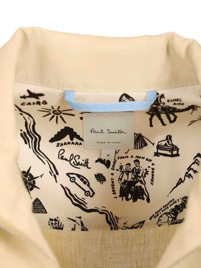 Paul Smith Ecru Linen Patch-pocket Drawstring Jacket White In Nude
