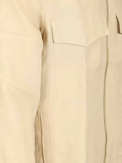 Paul Smith Ecru Linen Patch-pocket Drawstring Jacket White In Nude