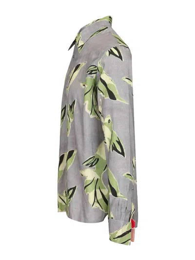Paul Smith Print Buttoned Shirt In Gray