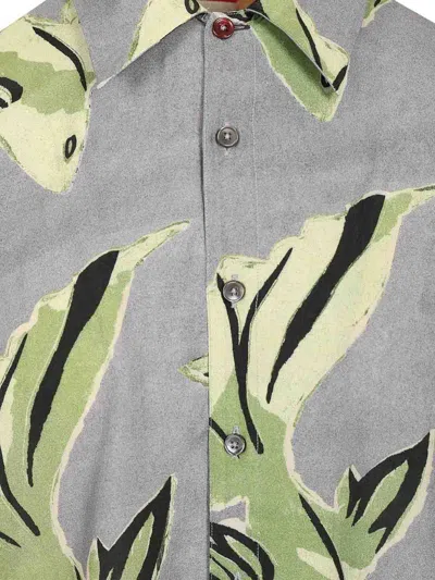 Paul Smith Print Buttoned Shirt In Gray