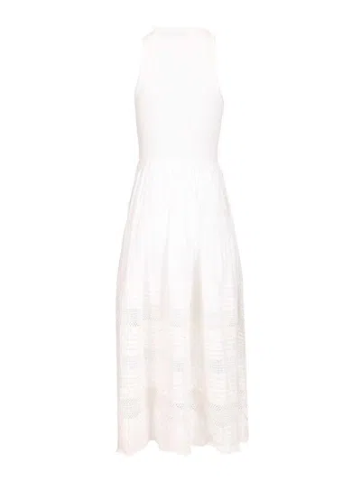 Polo Ralph Lauren Womens White Sleeveless Lace-trim Stretch-cotton Tank Dress