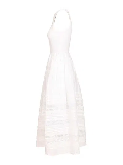 Polo Ralph Lauren Womens White Sleeveless Lace-trim Stretch-cotton Tank Dress