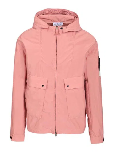 Stone Island Light Compact Touch Poly-tc Jacket In Pink
