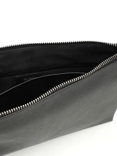 Tom Ford Black Leather Clutch In Black