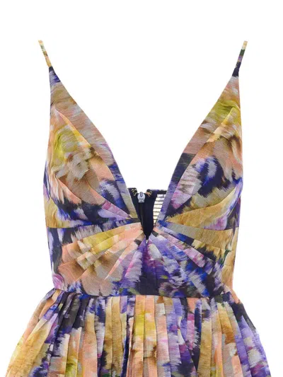 Zimmermann Luna Gathered Floral-print Linen And Silk-blend Mini Dress In Multi
