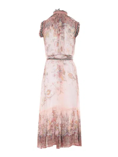 Zimmermann Alchemy Belted Paisley-print Chiffon Midi Dress In Multi