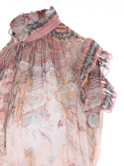 Zimmermann Alchemy Belted Paisley-print Chiffon Midi Dress In Multi