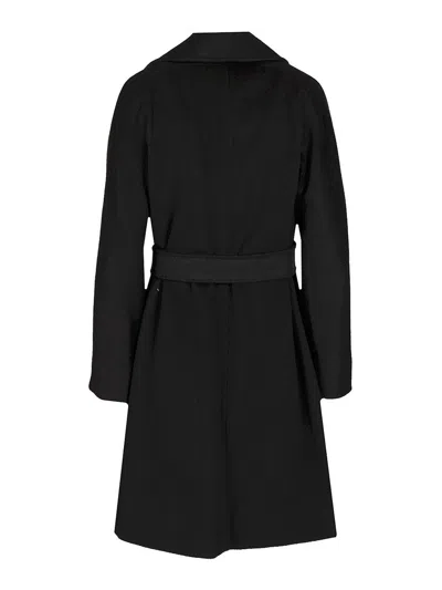 Max Mara Studio Cles Single-breasted Wool Coat In Black