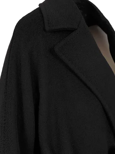 Max Mara Studio Cles Single-breasted Wool Coat In Black