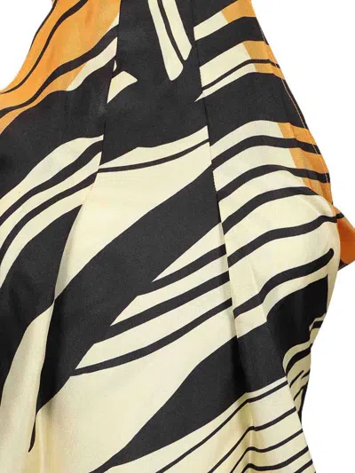 Raquel Diniz Halterneck Open Back Top Asymmetric Hem In Multi