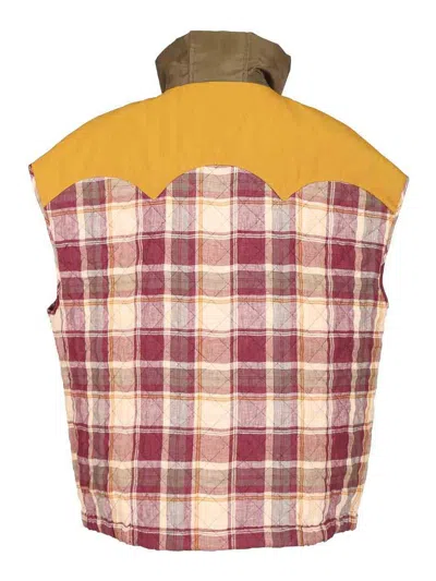 Marbell Red Polyamide Sleveless Jacket In Multi