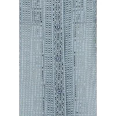 Fendi Silk-blend Dévoré Shirt In Blue