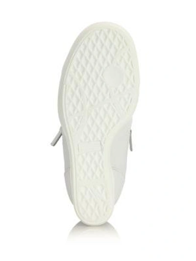 Shop Giuseppe Zanotti Leather High-top Zip Wedge Sneakers In White