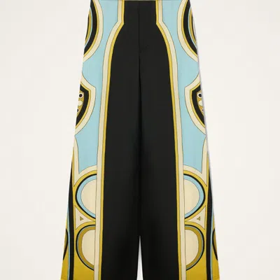 La Doublej Club Printed Silk Twill Wide-leg Pants In Multi