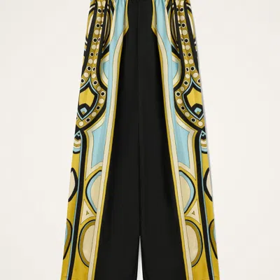 La Doublej Club Printed Silk Twill Wide-leg Pants In Multi