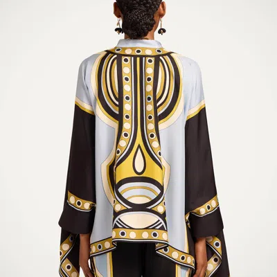 La Doublej Foulard Geometric-print Shirt In Black