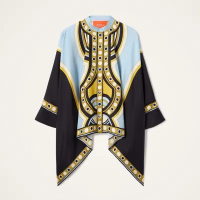 La Doublej Foulard Geometric-print Shirt In Black