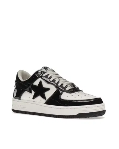 A Bathing Ape Bape Sta Patent Leather Sneakers In Black