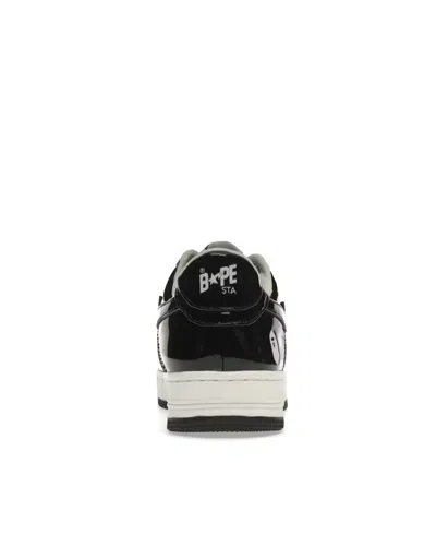 A Bathing Ape Bape Sta Patent Leather Sneakers In Black