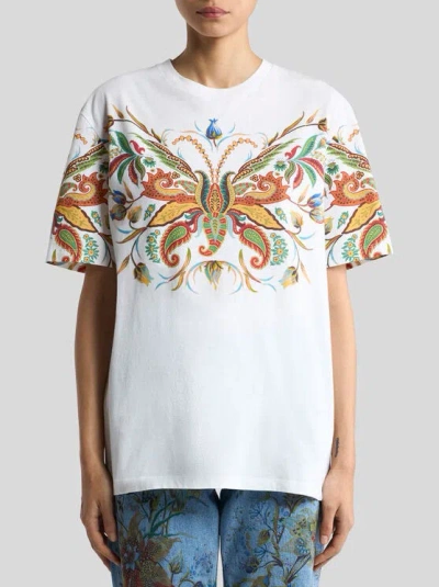 Etro Printed Cotton Jersey T-shirt In White