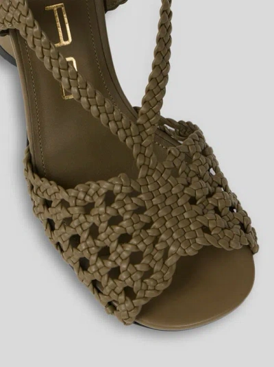 Etro Woven High-heeled Sandals In Green