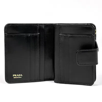 Pre-owned Prada Black Leather Wallet (bi-fold) ()