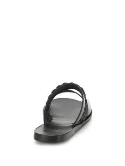 Shop Ancient Greek Sandals Helene Leather Slides In Black