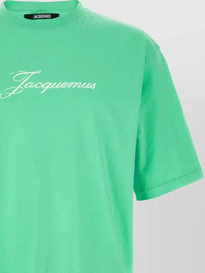 Jacquemus Signature Logo Short Sleeve Crew Neck T-shirt In Green