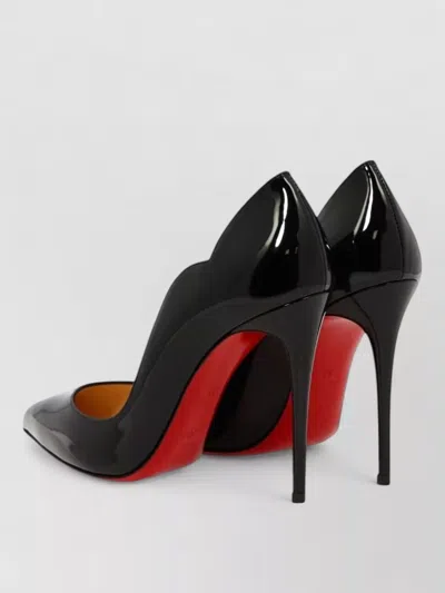 Christian Louboutin Hot Chick 100mm Patent Red Sole High-heel Pumps In Black