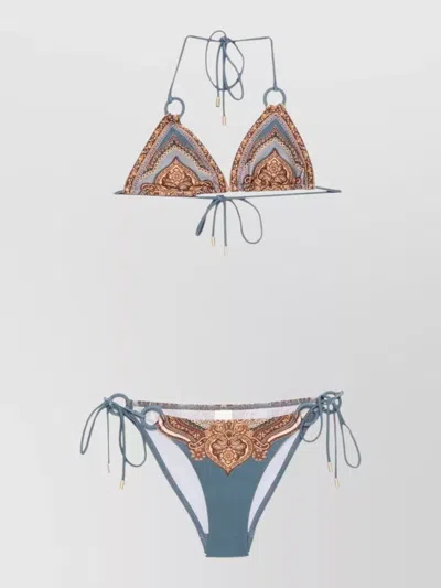 Zimmermann Mahon Paisley Triangle Bikini Tie Side In Multi