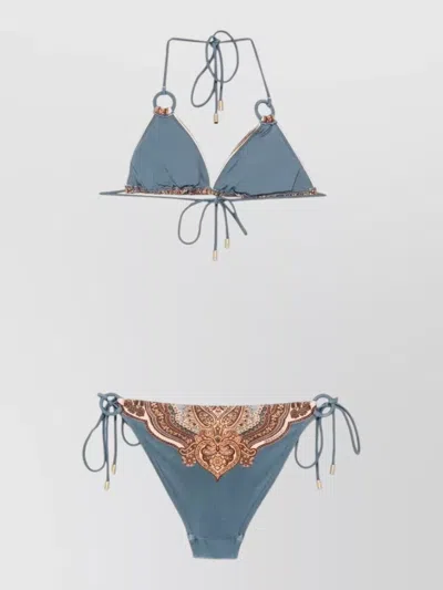 Zimmermann Mahon Paisley Triangle Bikini Tie Side In Multi