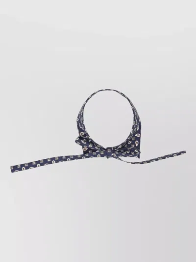 Max Mara Adjustable Paisley Bow Tie Accessory In Blue