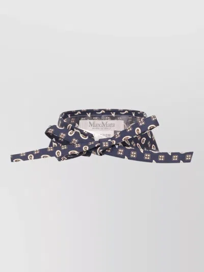 Max Mara Adjustable Paisley Bow Tie Accessory In Blue