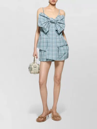 Acne Studios Organic Cotton Lounge Shorts Plaid Pattern In Blue